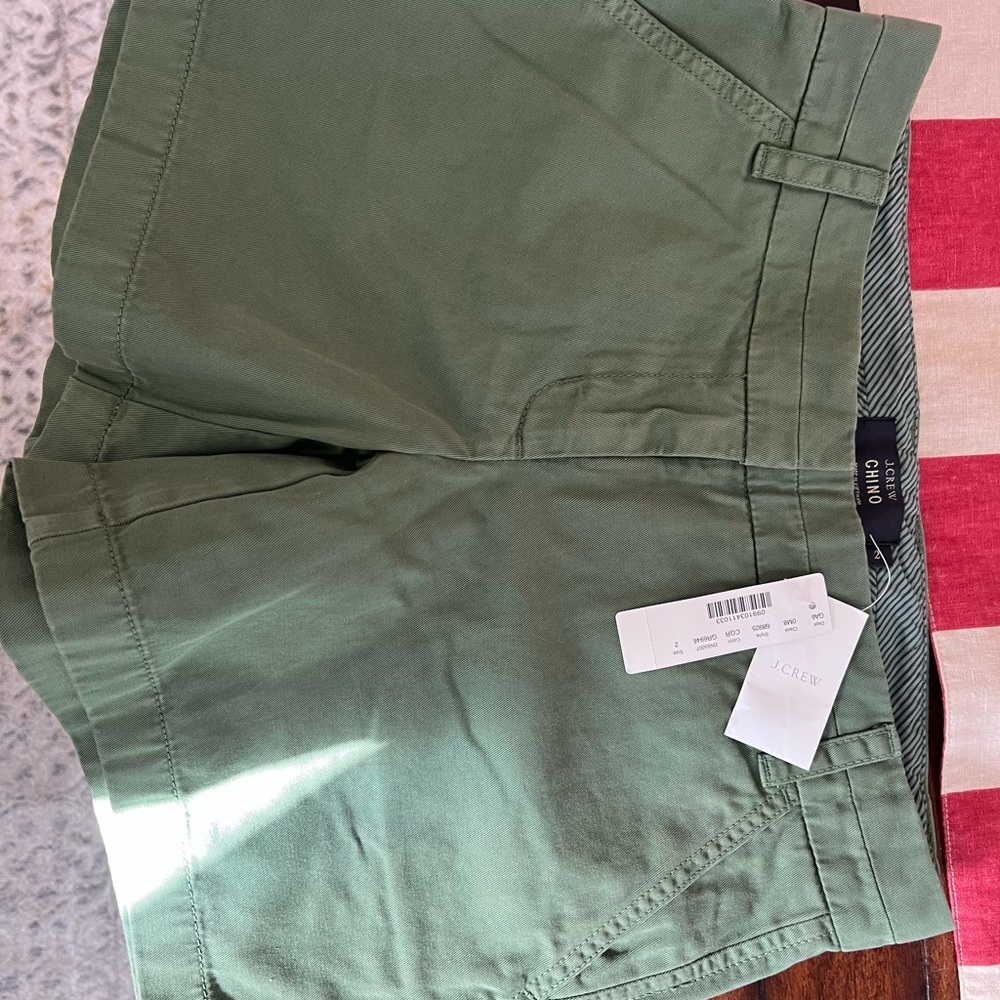 J. Crew women’s Olive Green Flat Front Chino Shorts